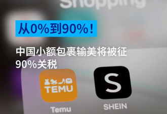 中国小额包裹输美将被征90%关税
