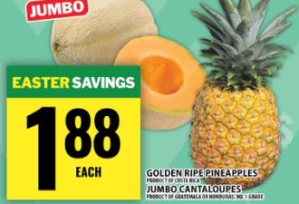 本周特价：牛奶$4.99 哈密瓜$1.88 菜油$5.88 10lb土豆$1.99