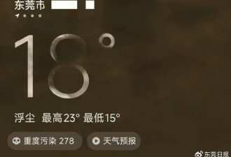 “离谱！第一次见沙尘吹到广东东莞了！”