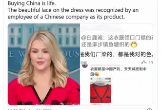 白宫美女发言人出包了？漂亮衣服被酸买中国货