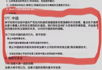 “保守党把反华条款写入党纲”消息引爆华人社交媒体，这是咋回事？