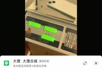 在大理古城买瓜起争执：170克的苹果手机称出340克