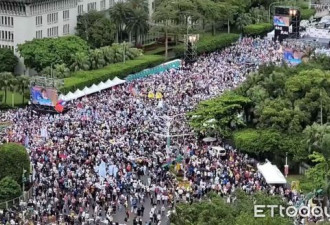 现场破20万 台湾蓝白号召支持者反绿战独裁
