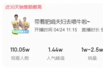 首场直播销售额超50万,肥娟夫妇：抽成对方看着给