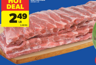 本周特价：大西瓜$3.99 番茄$0.77 猪肋排$2.49 送牛奶