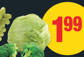 本周特价：大西瓜$3.99 番茄$0.77 猪肋排$2.49 送牛奶