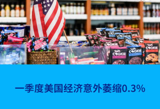 一季度美国经济意外萎缩0.3%