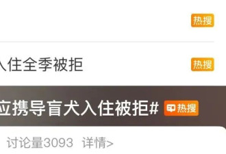 视障博主带导盲犬住酒店遭拒，涉事酒店致歉