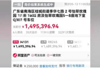 广东法拍房遭疯抢 原房主身份特殊惹议
