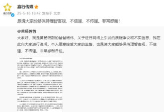 黄杨钿甜爸爸回应女儿戴价值百万耳环一事！称耳环非正品