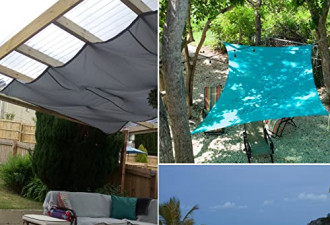 7.6 折, Sun Shade Sail，10'x13'矩形防晒遮阳篷，防水阴影帆
