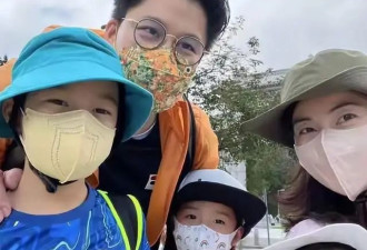 郭晶晶一家五口逛街，小女儿长发如瀑，颜值超越妈妈，太吸睛！