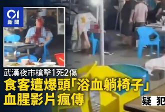武汉夜市枪击 食客遭爆头血腥视频疯传 疑犯被捕