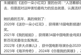 朱媛媛去世太突然！抗癌5年留下6部作品，真正演员从不炒作