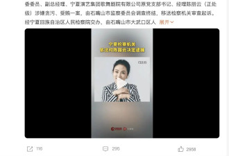 国家一级演员陈丽云被逮捕,曾任宁夏舞协副主席