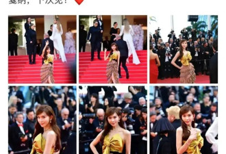 51岁林志玲戛纳红毯瘦脱相，蝴蝶结蛋糕裙装嫩...