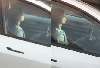 特斯拉女驾驶国道上闭目养神 网友看傻眼