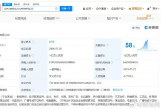 贾玲全资持股大碗娱乐，去年9月宣布不再担任公司职务
