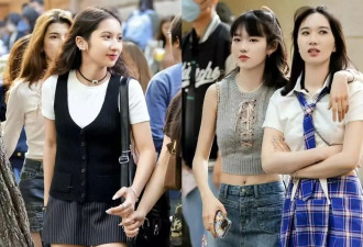 被成都街拍惊艳了 满大街都是“短裙+中筒袜”