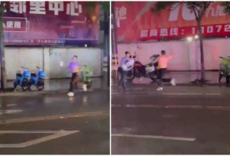 中国公安落荒而逃影片曝！男当街抓狂持刀追砍