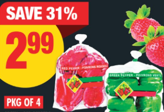 本周特价：哈密瓜$1.99 番茄$0.99 辛拉面$1 6盒抽纸$3.75