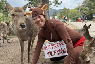 如何吓阻中国游客欺负奈良鹿？喊“天安门”秒逃