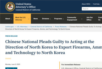非法滞美中国公民承认受朝鲜指使走私武器与技术