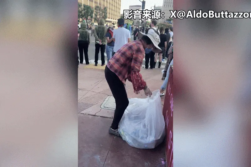 洛杉矶暴乱 华人大妈意外爆红网络