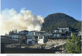 大温附近山火突然失控！海天公路多栋民宅危险!