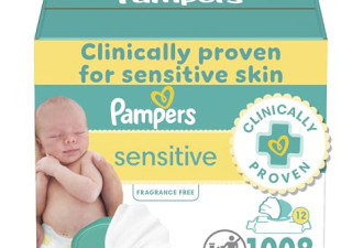 8 折, Pampers Baby Wipes Sensitive Perfume Free, 12 packs