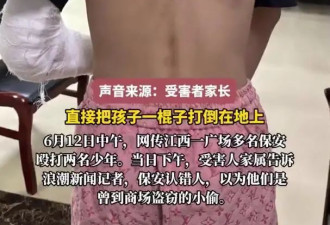 2名未成年人遭商场保安殴打拘禁 社会岂容野蛮“私刑”