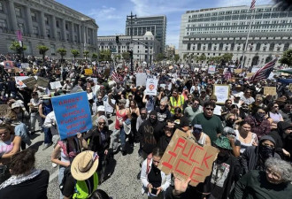 反川普大规模示威 旧金山数万人响应