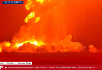 SpaceX例行测试 现场瞬间爆炸成巨大火球