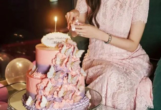 李嘉欣生日派对惊艳全场，深V礼服完美身材...