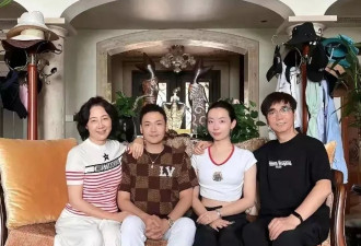 范明一家四口打手碟， 和富婆妻重组家庭很幸福