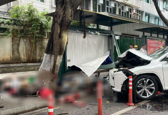 中国广州惊传车辆撞击公车站 酿3死3伤惨剧