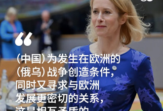 布鲁塞尔：北京不能一边支持俄罗斯一边靠近欧洲