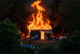 丙烷罐爆炸！北约克露营地火灾一人死亡，火焰高达40英尺
