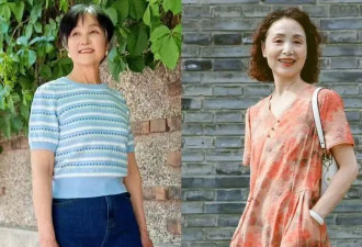 中老年女人穿裙子 尽量不要配凉鞋、高跟鞋