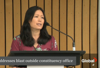加拿大华裔女厅长遭死亡威胁，办公室被炸！自嘲"还算幸运"