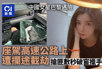 中国女星巴黎惊险遇劫 高速公路被拦 爆窗抢包…