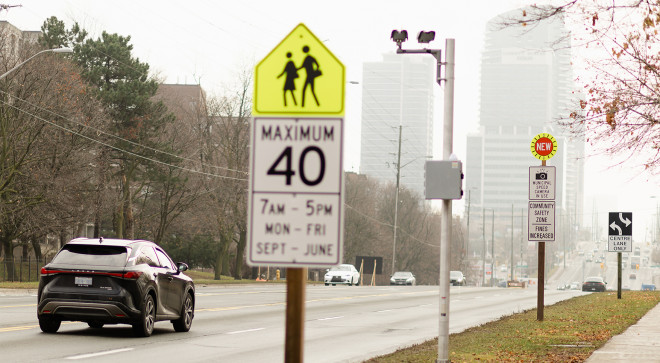 Car driving by an Automated Enforcement Camera