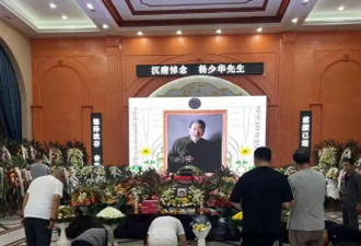 杨少华送路仪式！杨威被人搀扶,杨议打鼓送别父亲
