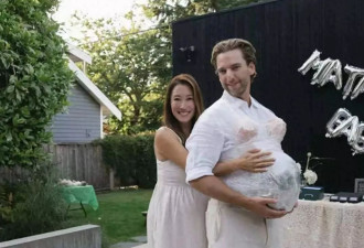 谢霆锋妹妹二胎办迎婴派对，男友扮孕妇逗她开心