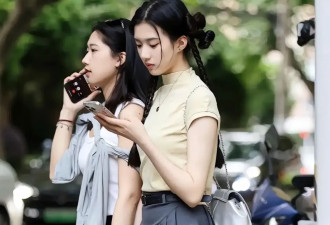 上海街拍惊艳不断 满街辣妹迷你裙
