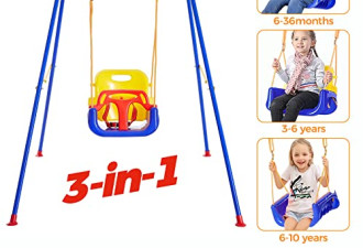7.1 折, Funlio 3合1儿童秋千带有4个沙袋，为幼儿设置的重型秋千