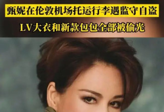 歌后甄妮伦敦机场托运行李遇监守自盗！称LV大衣及新款包包全被偷光