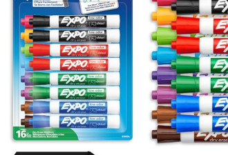 8.9 折，Expo Dry Erase Markers， 16支