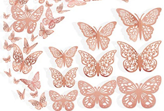 8.9 折，Nelotaor 72 Pcs Butterfly Wall Decor