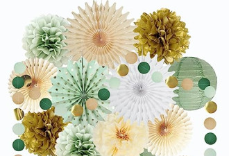 7.8 折，Party/Baby Shower Decorations，Green Gold